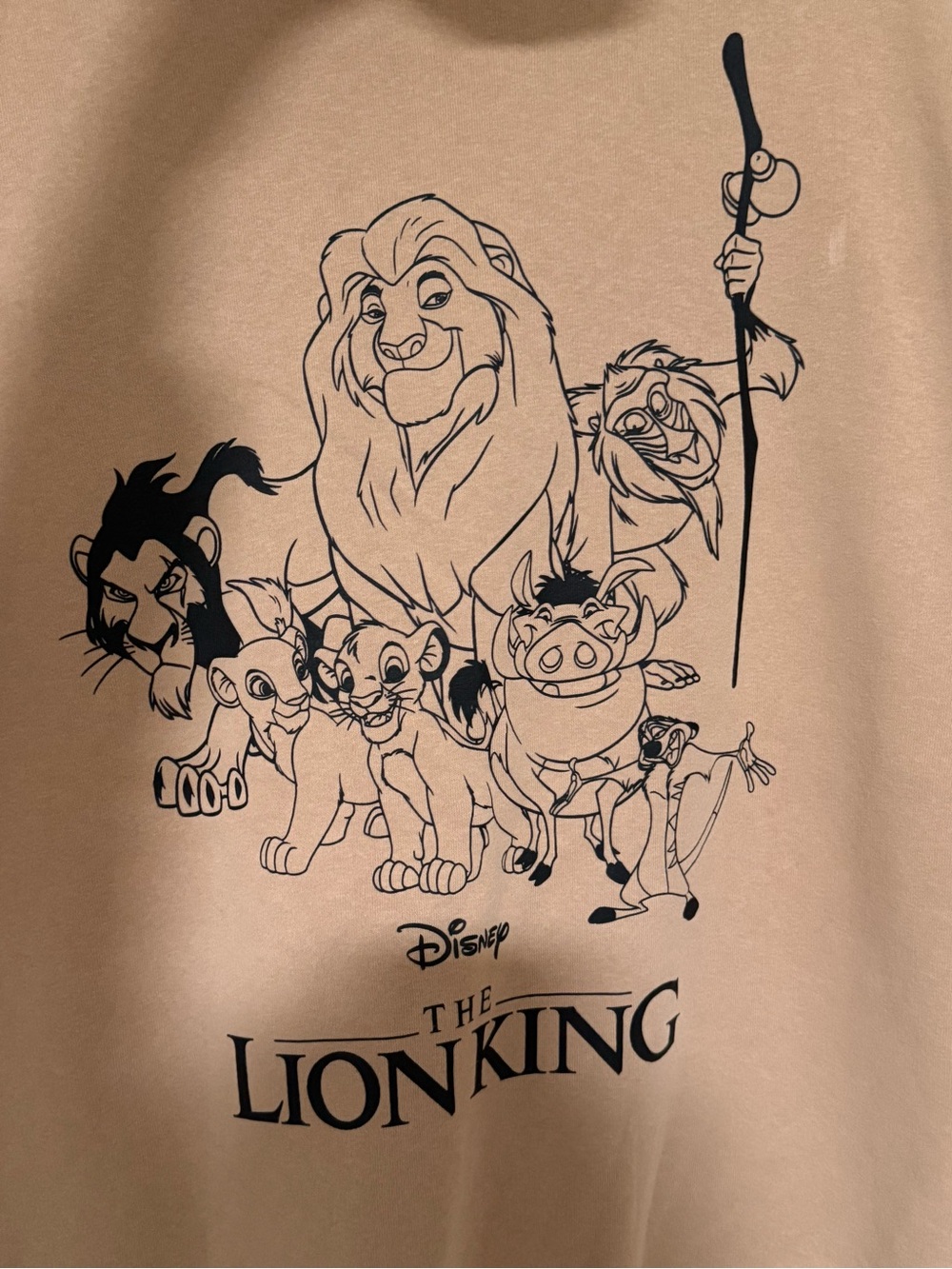 Disney Lion King Hoodie in Tan with Black Logo - Picture 10 of 10